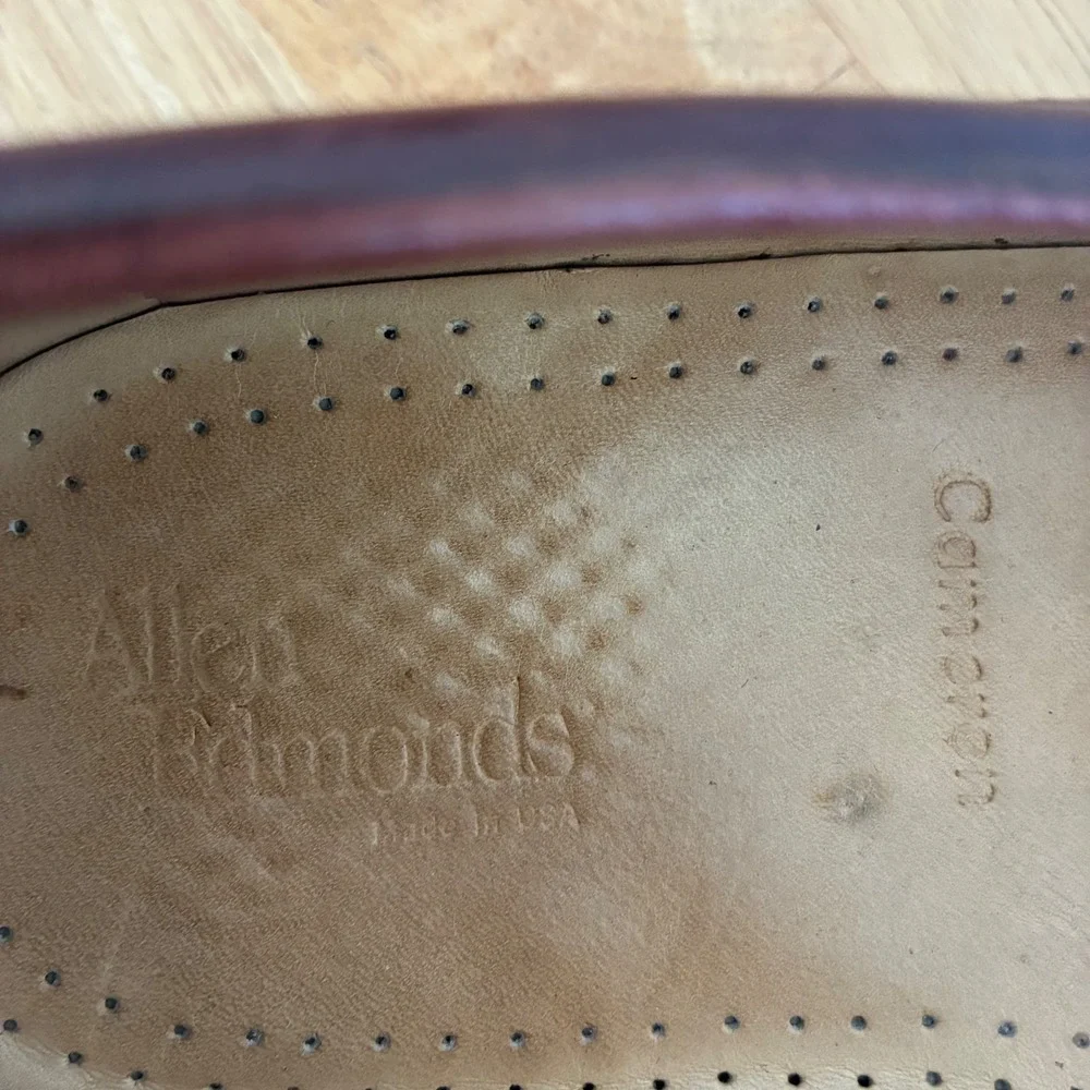 Allen Edmonds Cameron Loafers Mens 12 C Burgundy Leather Penny Moc Toe USA 42075